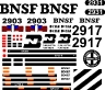 BNSF GP39E Decals